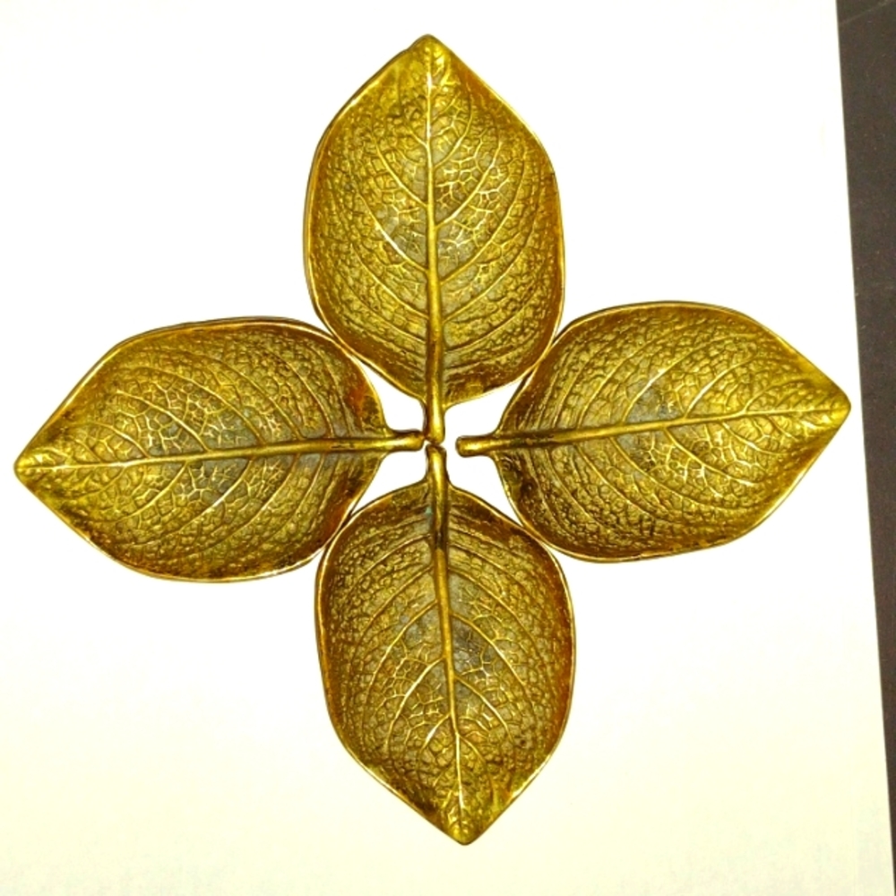4 - Solid Brass Leaf Design,Stamped EPISCEA 3-30 Copyright 1948 on Back